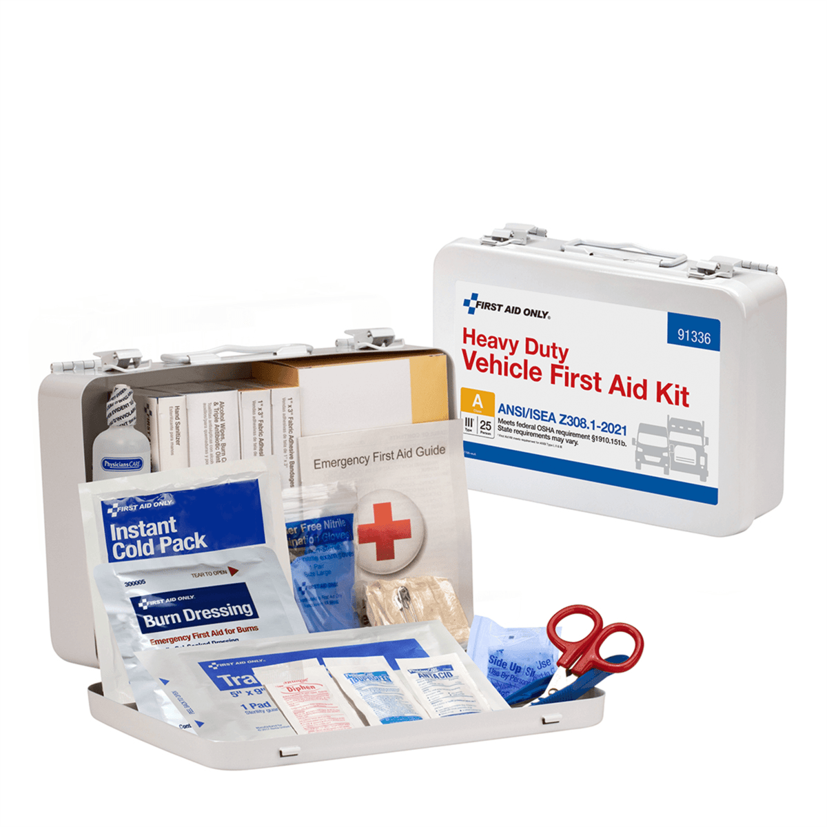 Acme United 25 Person ANSI 2021 Class A, Heavy Duty Vehicle Metal First Aid Kit