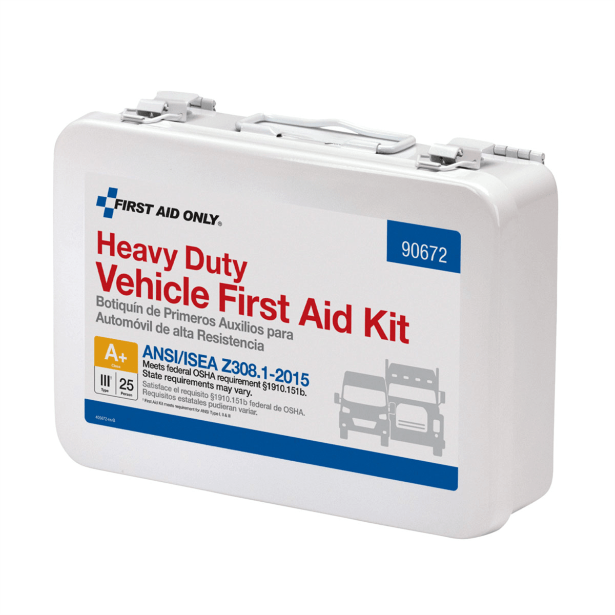 Acme United 25 Person Vehicle ANSI 2015 Class A+ First Aid Kit, Metal Case