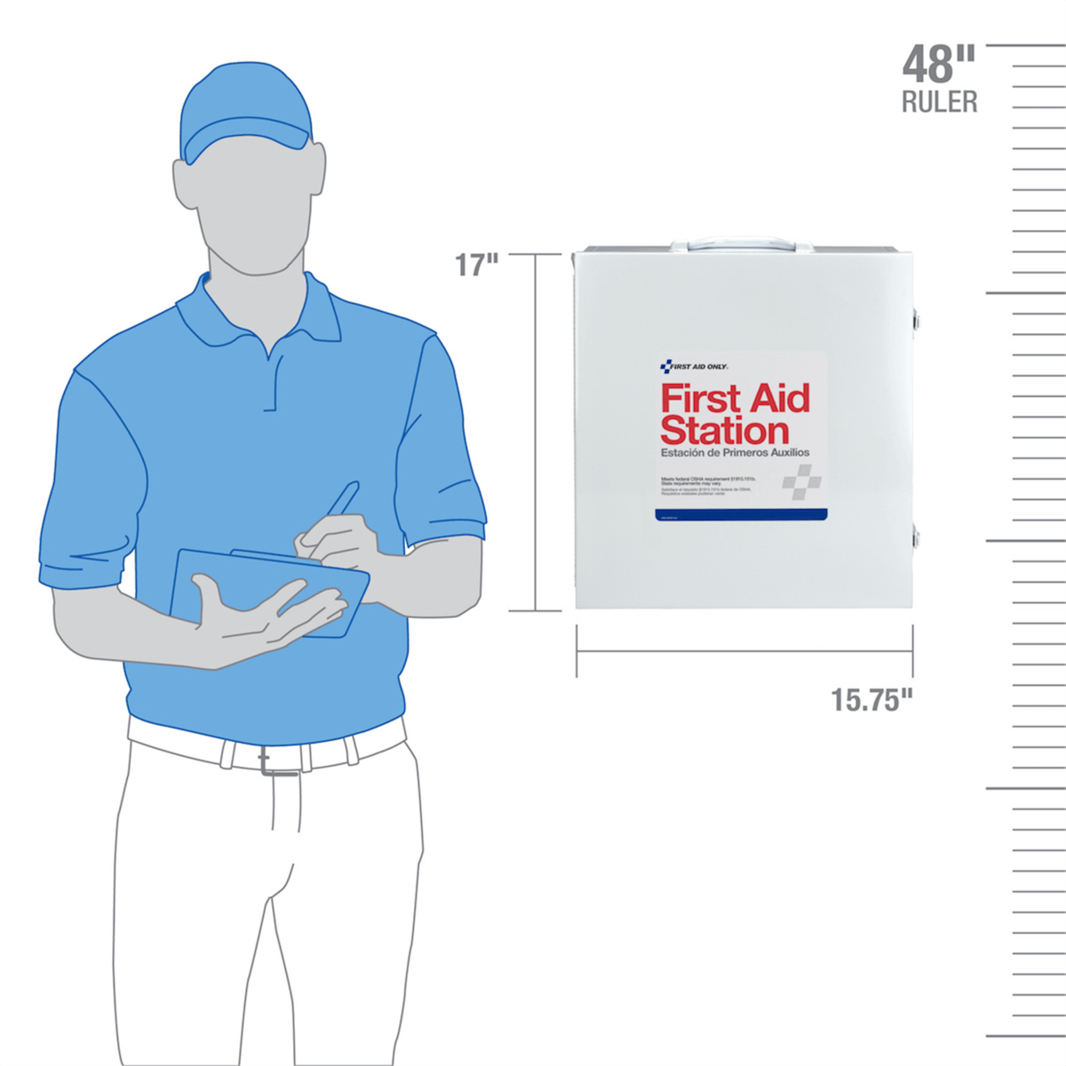 Acme United 3 Shelf First Aid Metal Cabinet