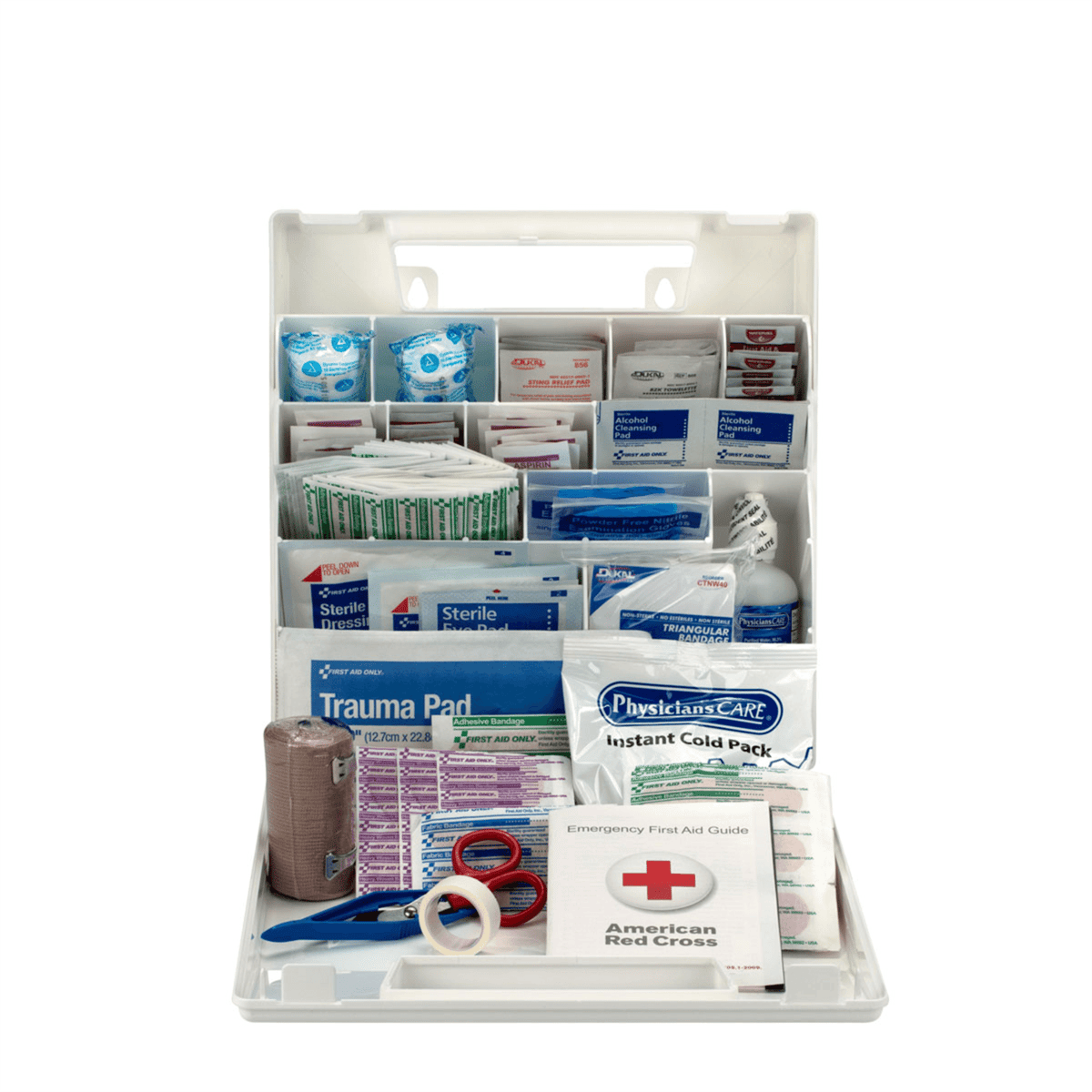 Acme United 50 Person First Aid Kit, Plastic Case with Dividers