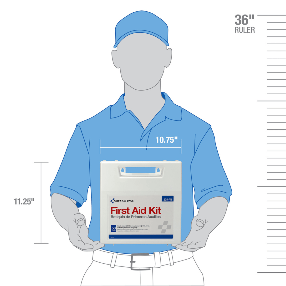 Acme United 50 Person First Aid Kit, Plastic Case with Dividers