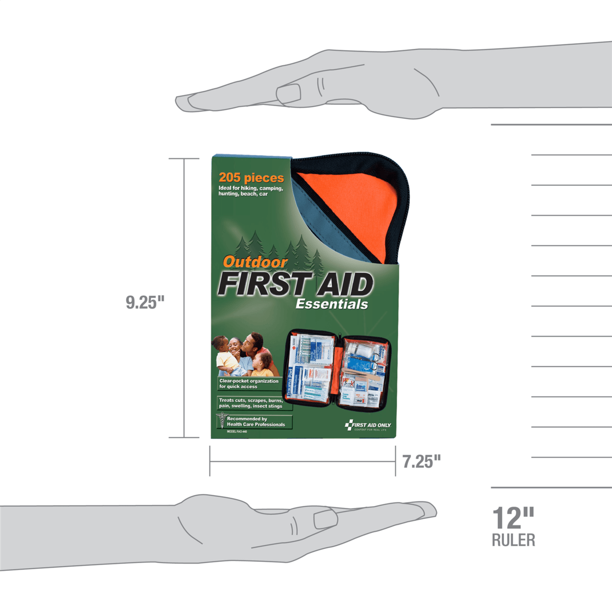 Acme United Outdoor First Aid Kit, 205 Piece, Fabric Case
