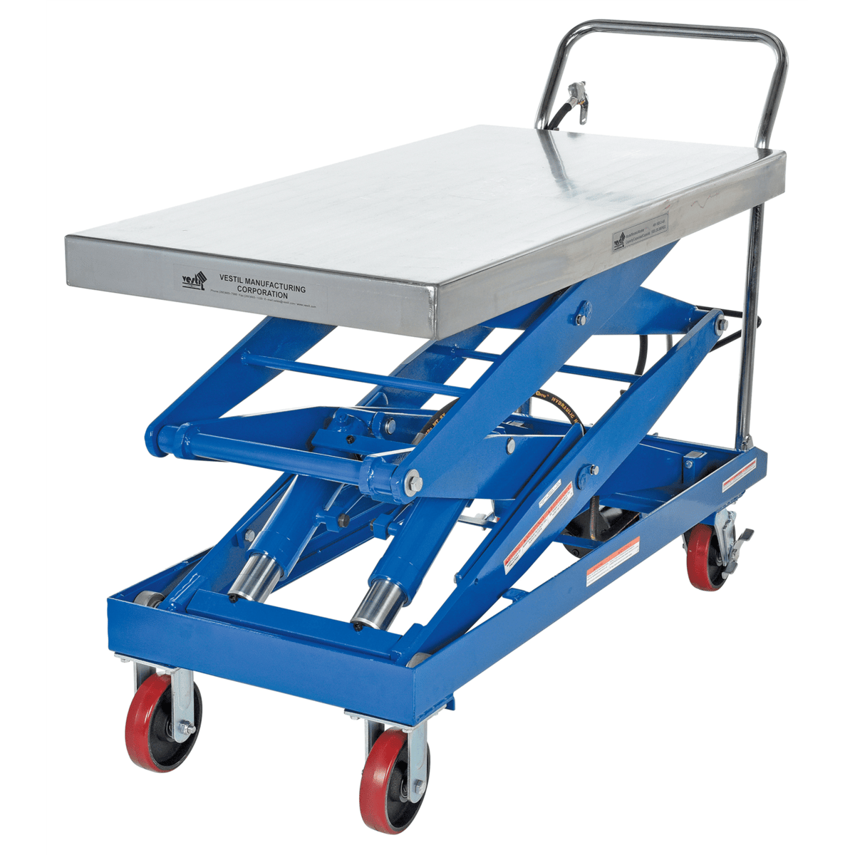 Vestil Carbon Steel Air Steel Cart 1500 Lb. Capacity Silver AIR-1500-D