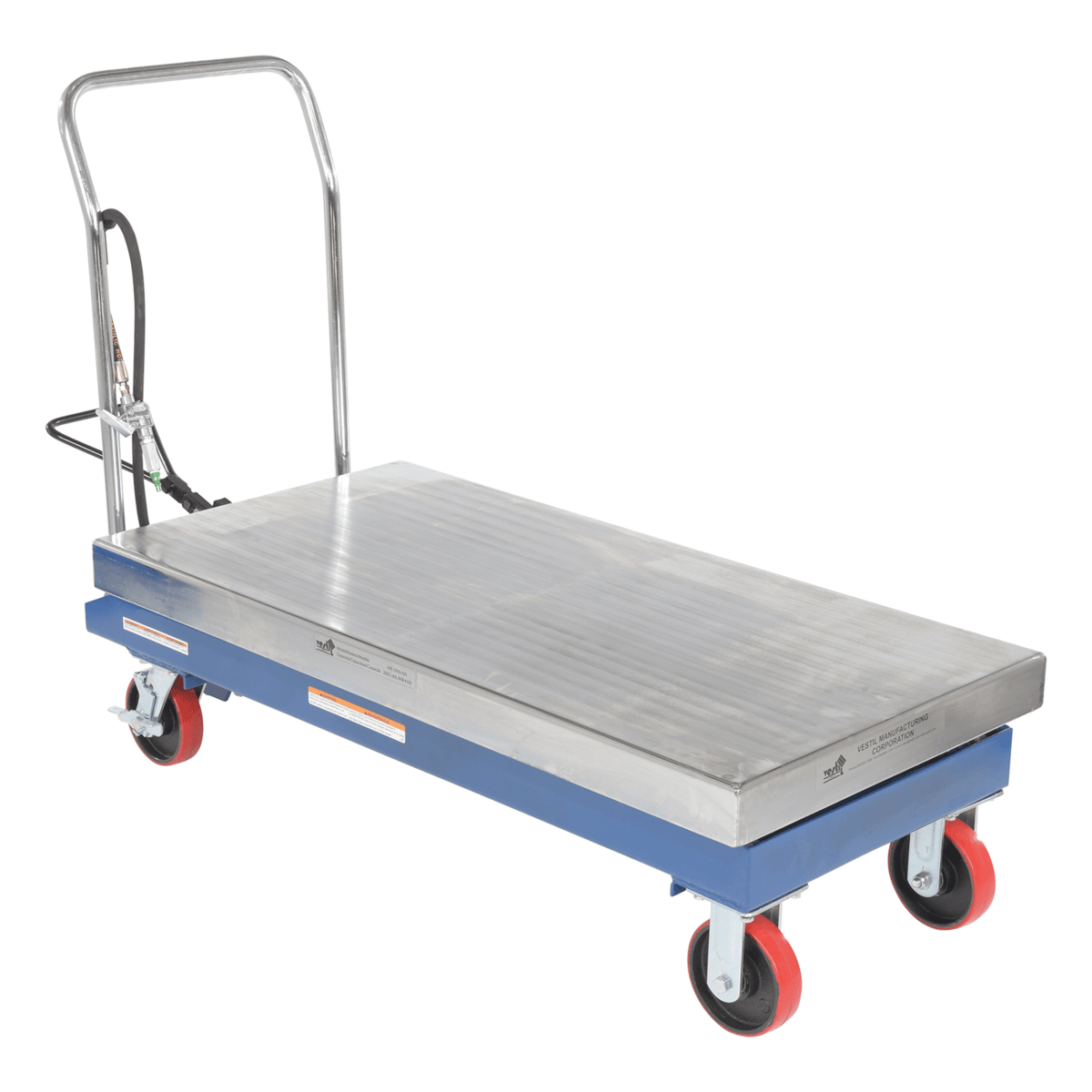 Vestil Carbon Steel Air Steel Cart 2000 Lb. Capacity Silver AIR-2000