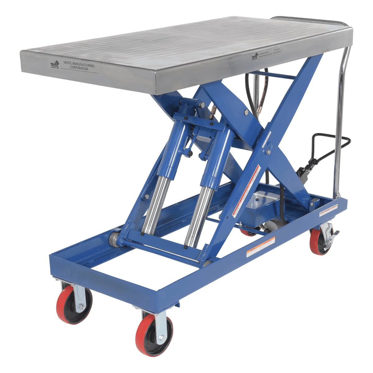 Vestil Carbon Steel Air Steel Cart 2000 Lb. Capacity Silver AIR-2000