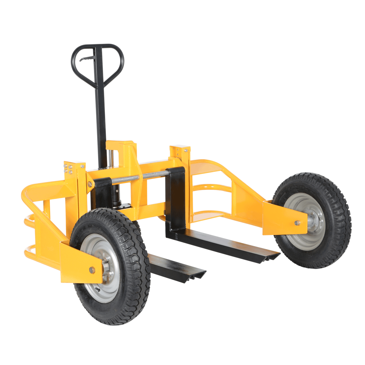 Vestil Steel All-Terrain Pallet Truck 32 In. Fork Length 2500 Lb. Capacity Yellow ALL-T-HD