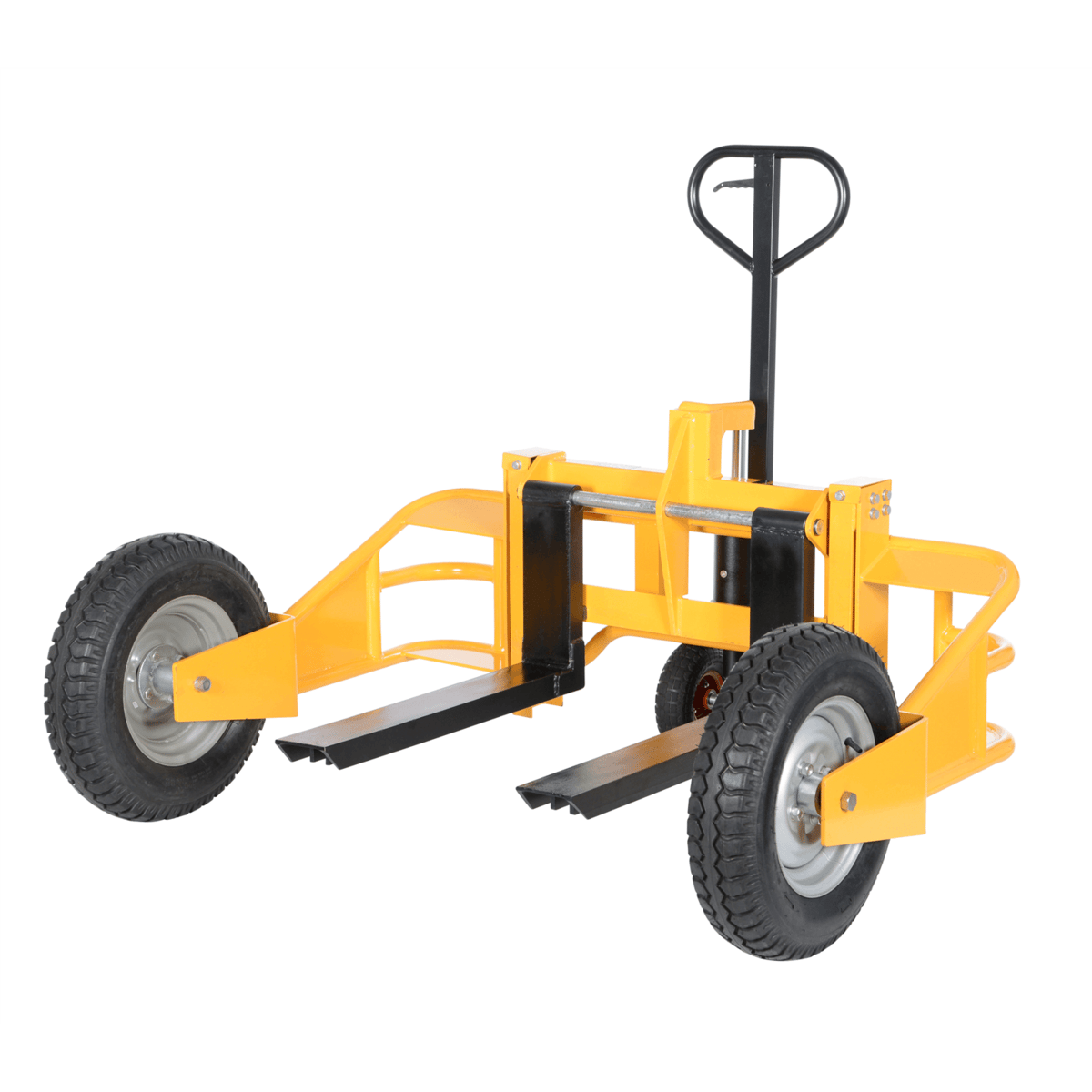 Vestil Steel All-Terrain Pallet Truck 32 In. Fork Length 2500 Lb. Capacity Yellow ALL-T-HD