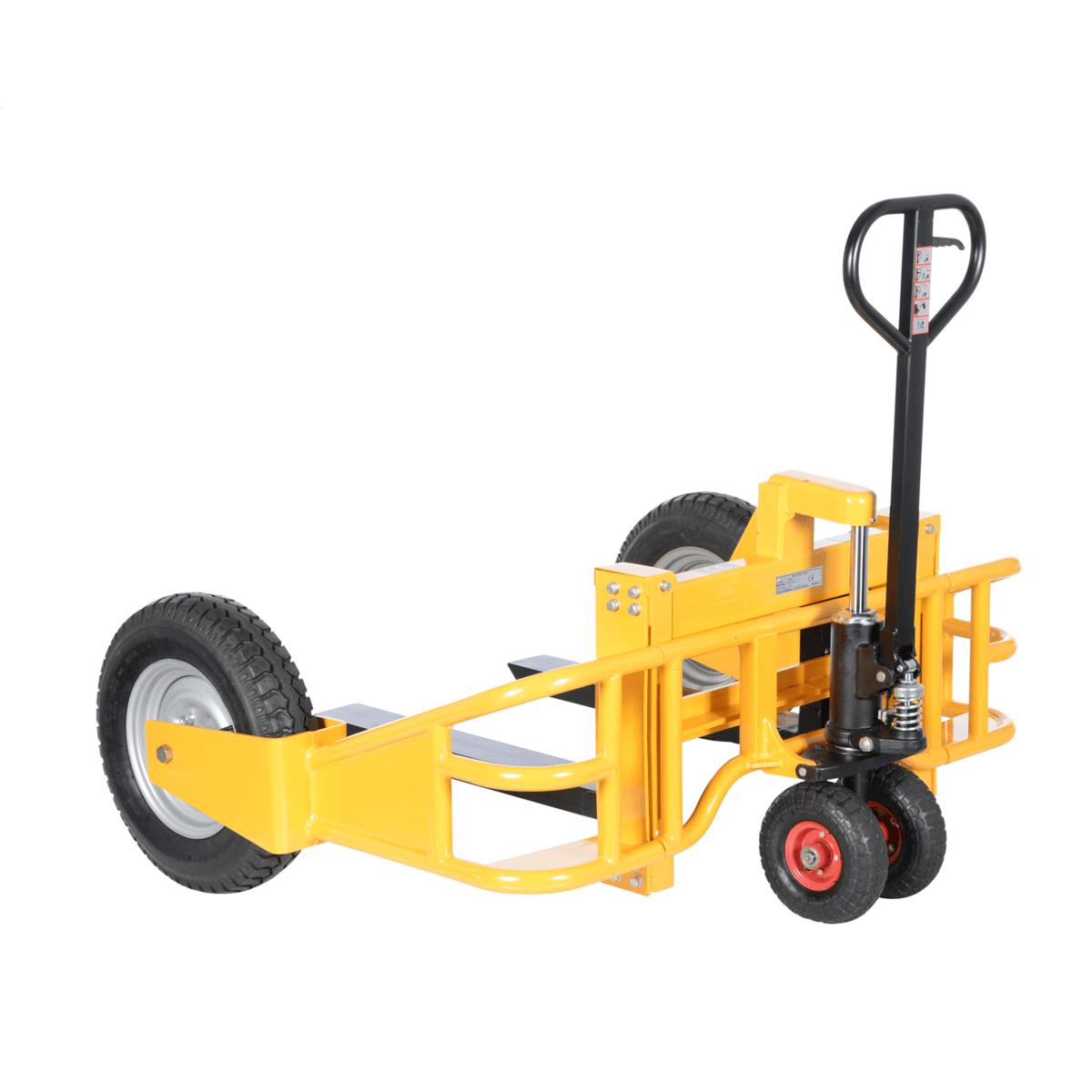 Vestil Steel All-Terrain Pallet Truck 32 In. Fork Length 2500 Lb. Capacity Yellow ALL-T-HD