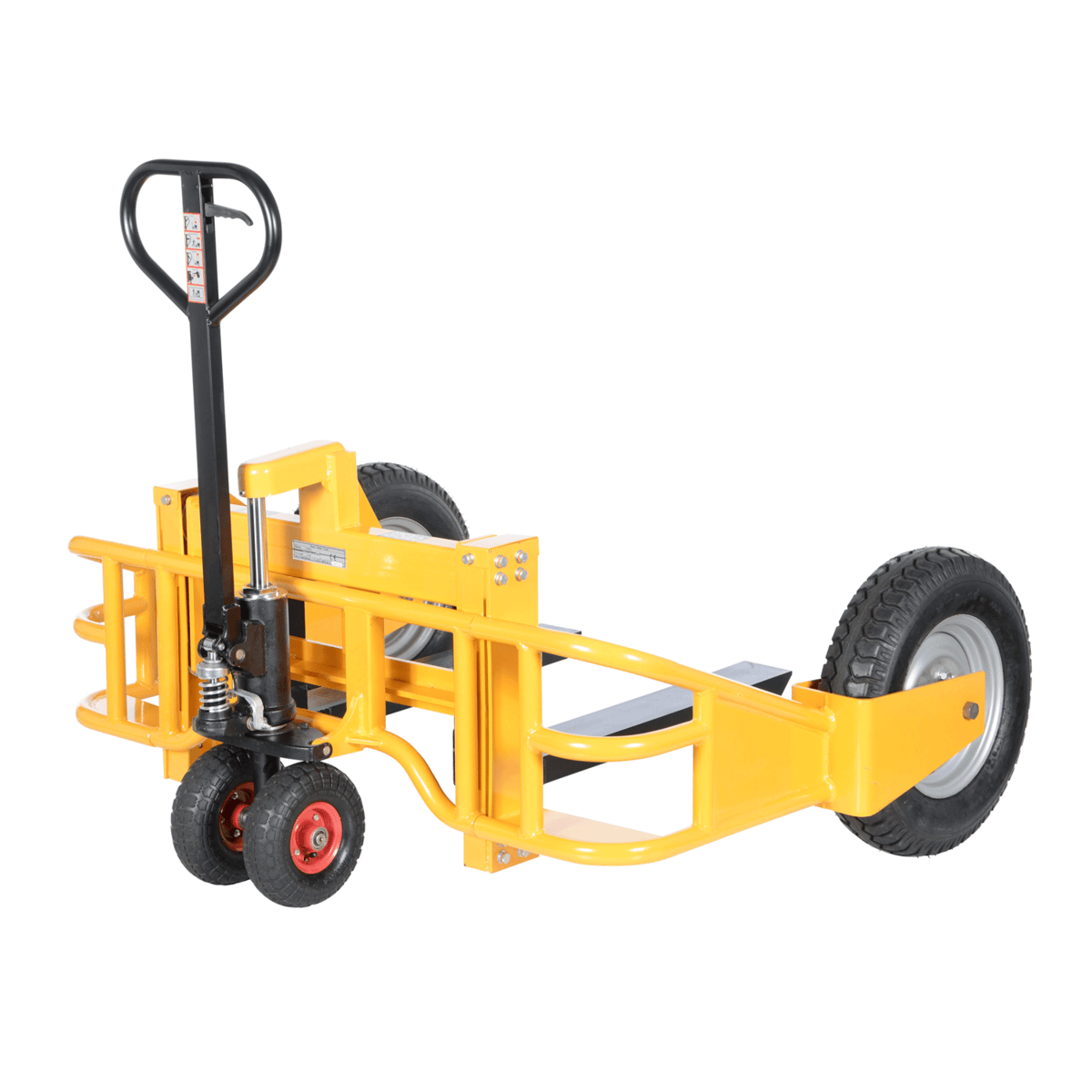 Vestil Steel All-Terrain Pallet Truck 32 In. Fork Length 2500 Lb. Capacity Yellow ALL-T-HD
