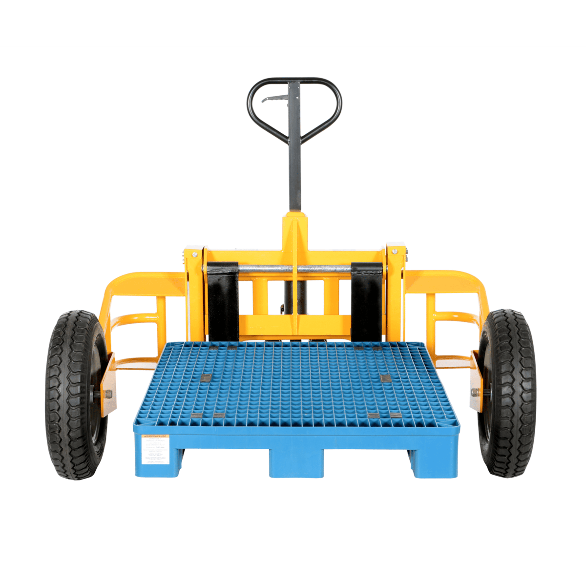Vestil Steel All-Terrain Pallet Truck 32 In. Fork Length 2500 Lb. Capacity Yellow ALL-T-HD