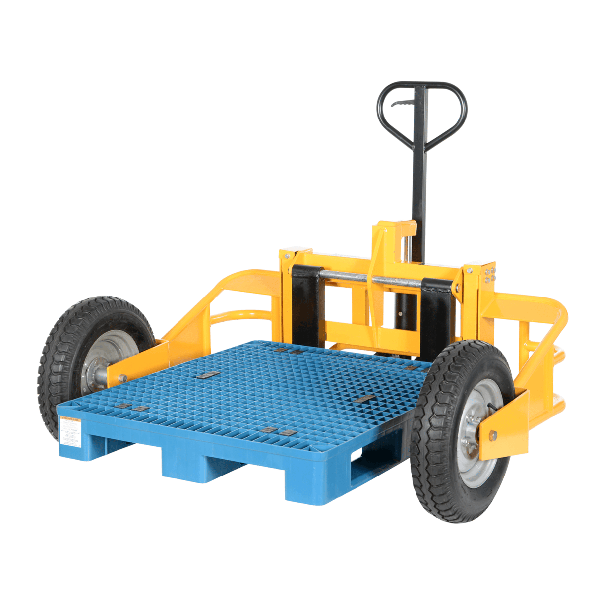 Vestil Steel All-Terrain Pallet Truck 32 In. Fork Length 2500 Lb. Capacity Yellow ALL-T-HD