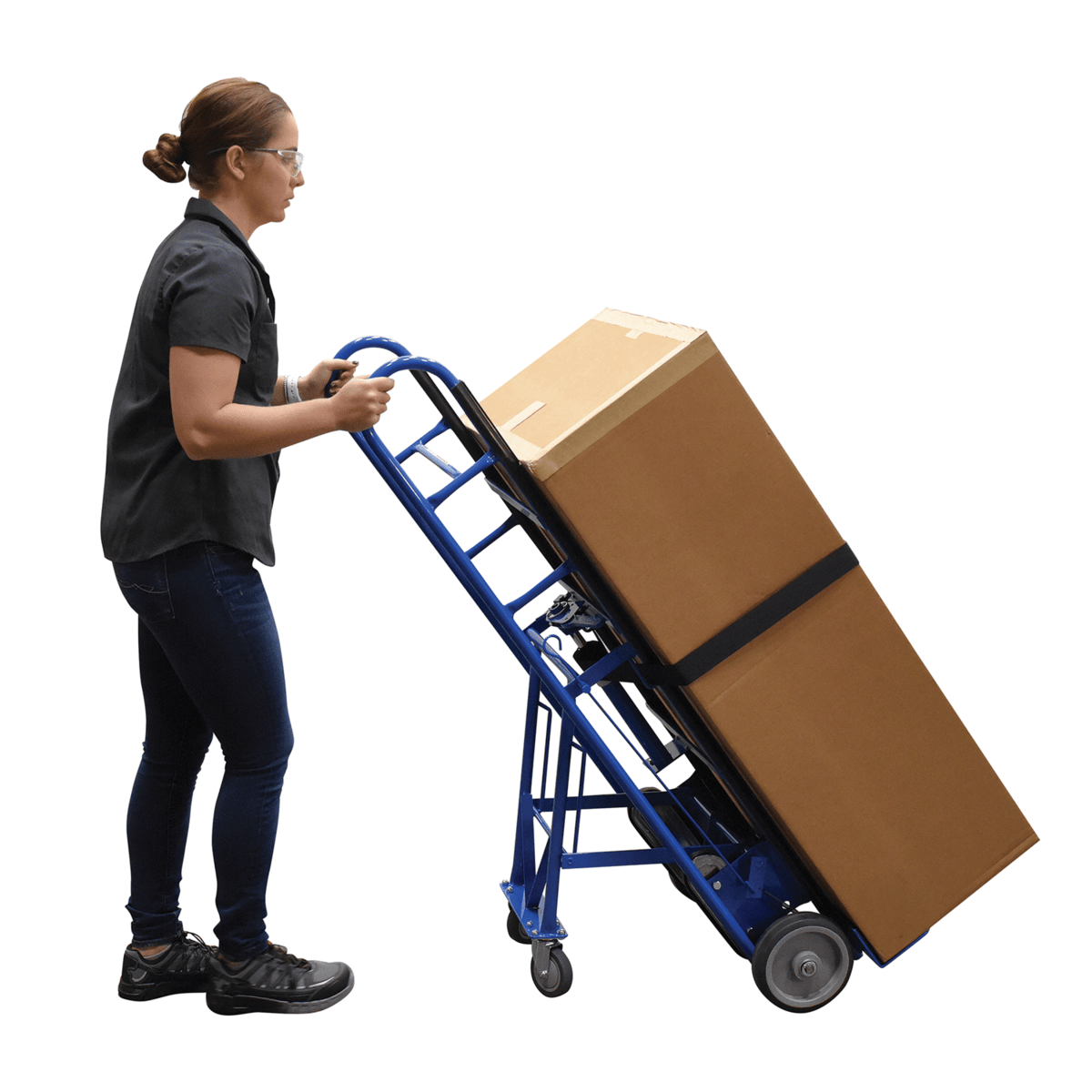 Vestil Steel Ratchet Appliance Cart 17 In. x 24 In. x 60 In. 1200 Lb. Capacity Blue APPL-1200-60