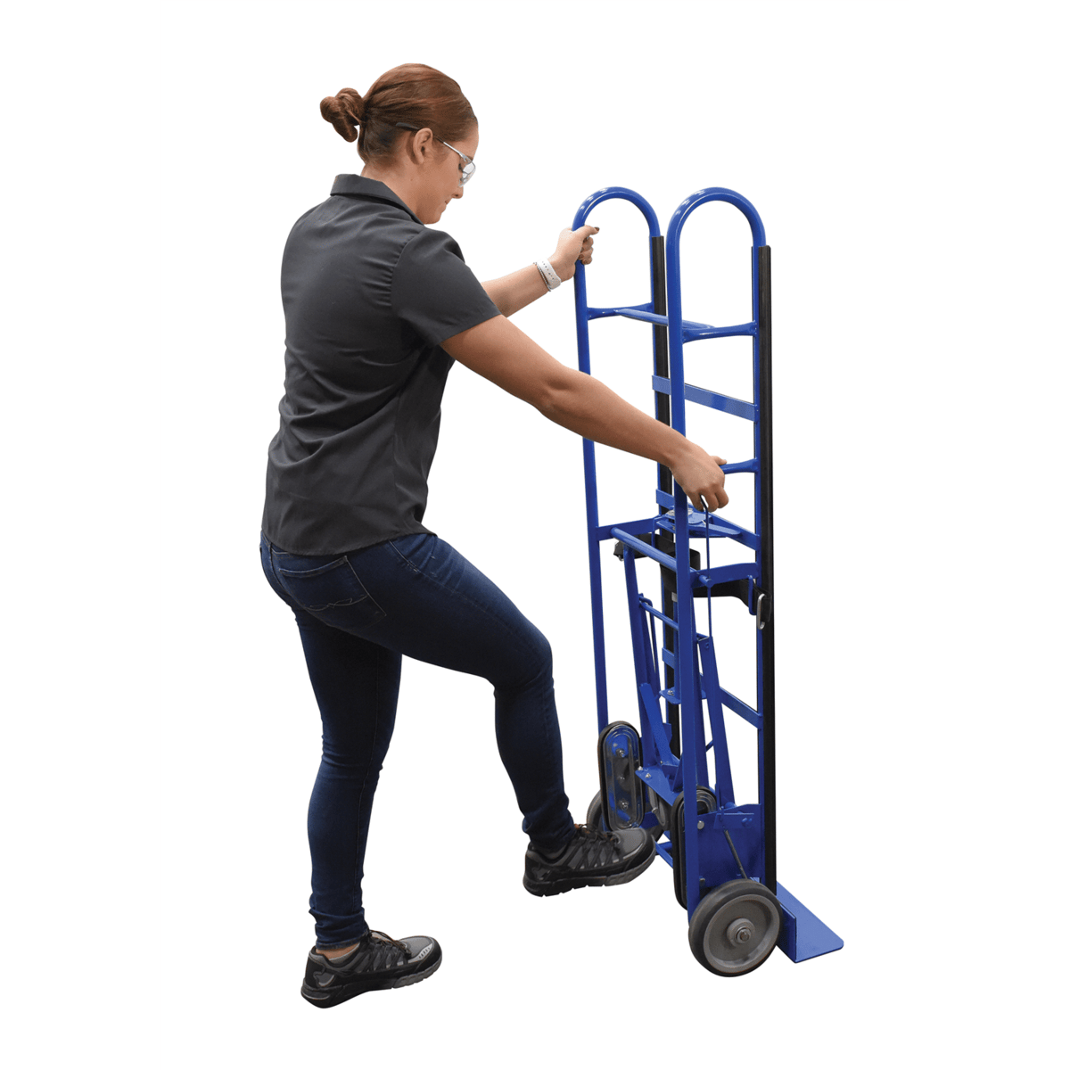 Vestil Steel Ratchet Appliance Cart 17 In. x 24 In. x 60 In. 1200 Lb. Capacity Blue APPL-1200-60
