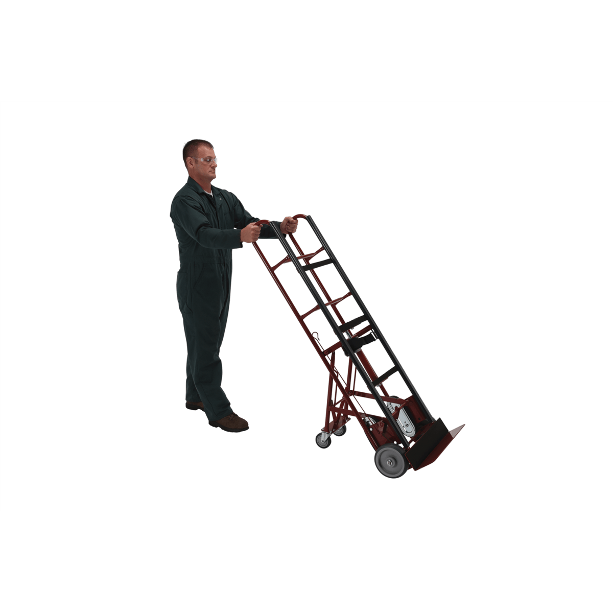 Vestil Steel Ratchet Appliance Cart 17 In. x 24 In. x 66 In. 1200 Lb. Capacity Red APPL-1200-66