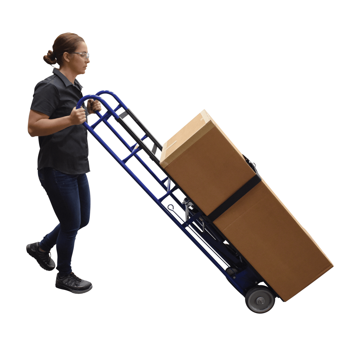 Vestil Steel Ratchet Appliance Cart 17 In. x 24 In. x 72 In. 1200 Lb. Capacity Blue APPL-1200-72