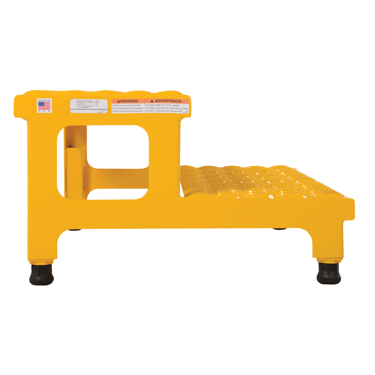 Vestil Steel Adj Step Mate Stand 2 Step 22-7/8 Inx36-3/16 Inx15-1/4 In 500 Lb Capacity Yellow ASP-36