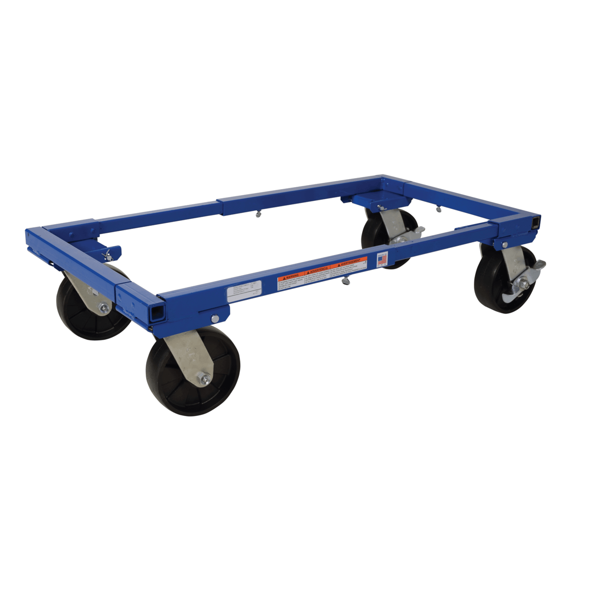 Vestil Steel Adj Tote Dolly w/6In Casters 36-1/2Inx26-1/2Inx8-7/8In 3000 Lb Capacity Blue ATD-1622-6