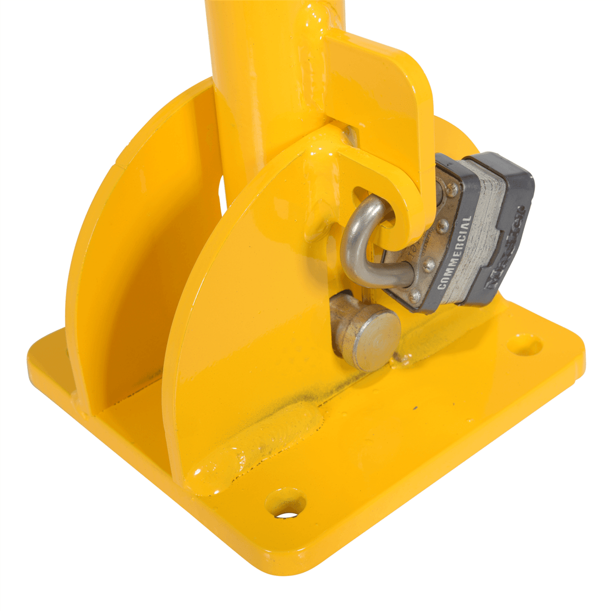 Vestil Steel Fold-Down Galvanized Bollard 42 In. Yellow BOL-FD-36-Y