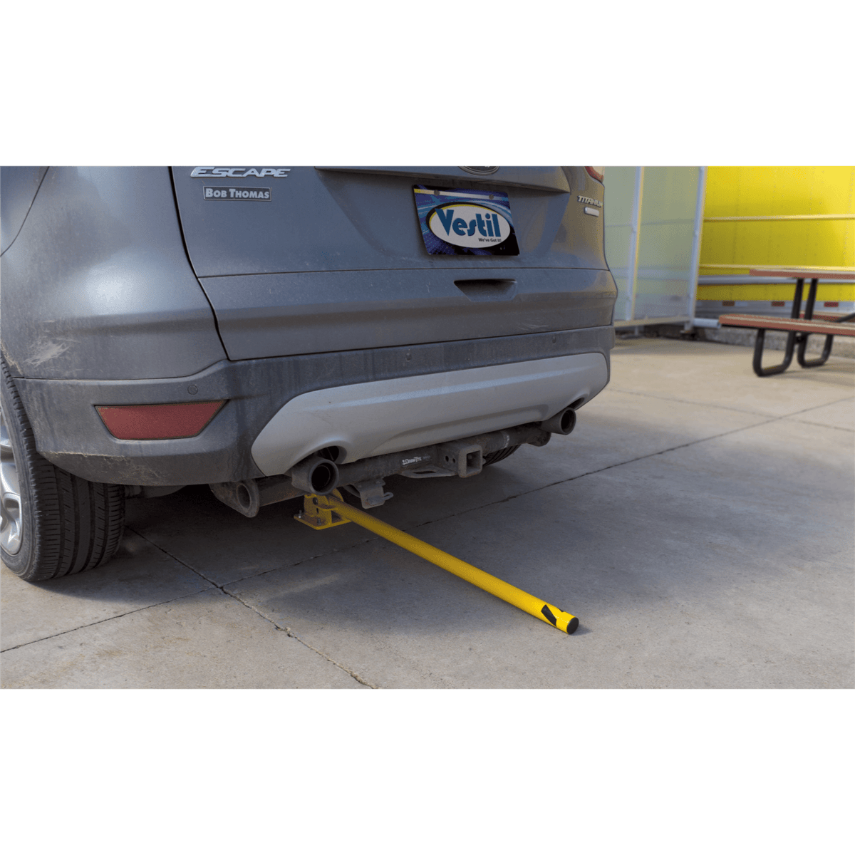 Vestil Steel Fold-Down Galvanized Bollard 42 In. Yellow BOL-FD-36-Y