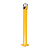 Vestil Steel Pipe Bollard w/ Removable Bolt-On Steel Cap and Slots 48Inx4-1/2InYellow BOL-JKS-48-4.5
