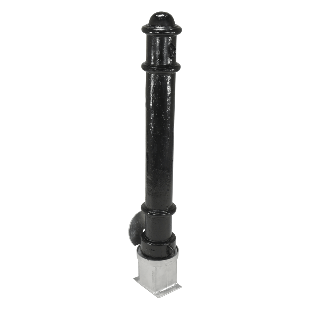 Vestil Steel Underground Removable Ornamental Bollard 40 In. Black BOL-OR-40-BK