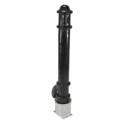 Vestil Steel Underground Removable Ornamental Bollard 40 In. Black BOL-OR-40-BK