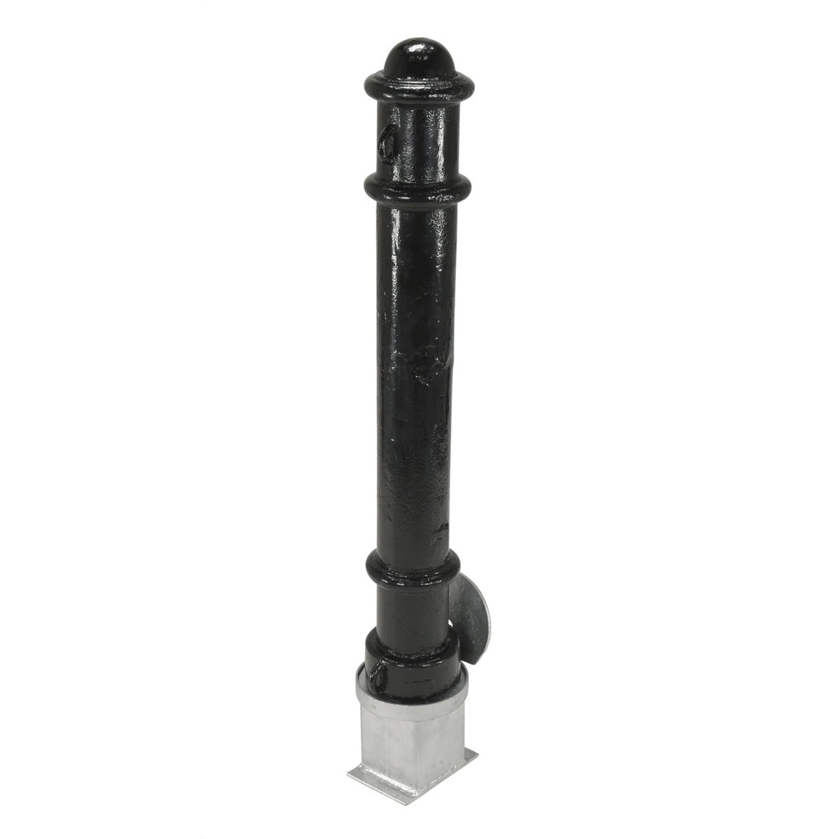 Vestil Steel Underground Removable Ornamental Bollard 40 In. Black BOL-OR-40-BK