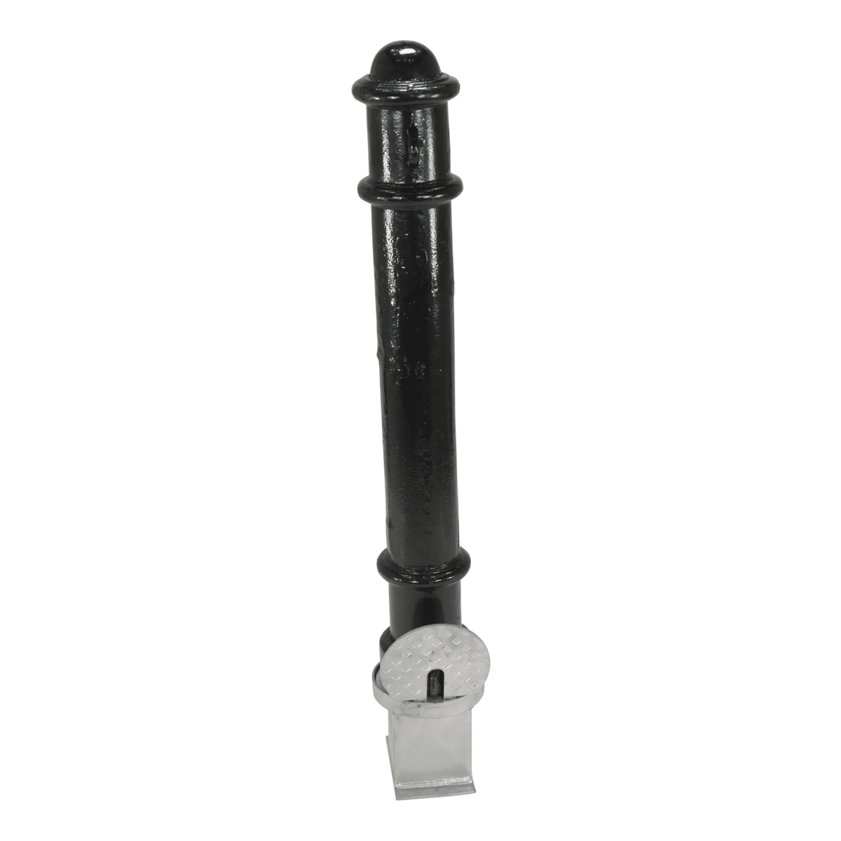 Vestil Steel Underground Removable Ornamental Bollard 40 In. Black BOL-OR-40-BK