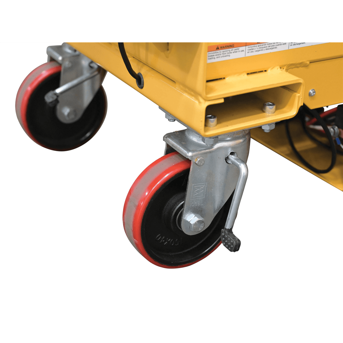 Vestil Steel DC Powered Hydraulic Double Scissor Cart 20-1/2In x 39-3/4In 1000 Lb Yellow CART1000DDC