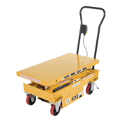 Vestil Steel DC Powered Hydraulic Double Scissor Cart 20-1/2In x 39-3/4In 1000 Lb Yellow CART1000DDC
