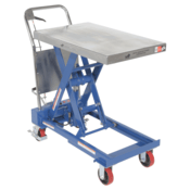 Vestil Steel Hydraulic Elevating Single Scissor Cart 32Inx19-3/4In 1000 Lb. Silver/Blue CART-1000-TS