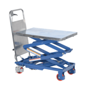 Vestil Steel Double Scissor Steel Cart with Foot Pump 17-1/2 In. x 27 In. 220 Lb. Silver CART-200-D