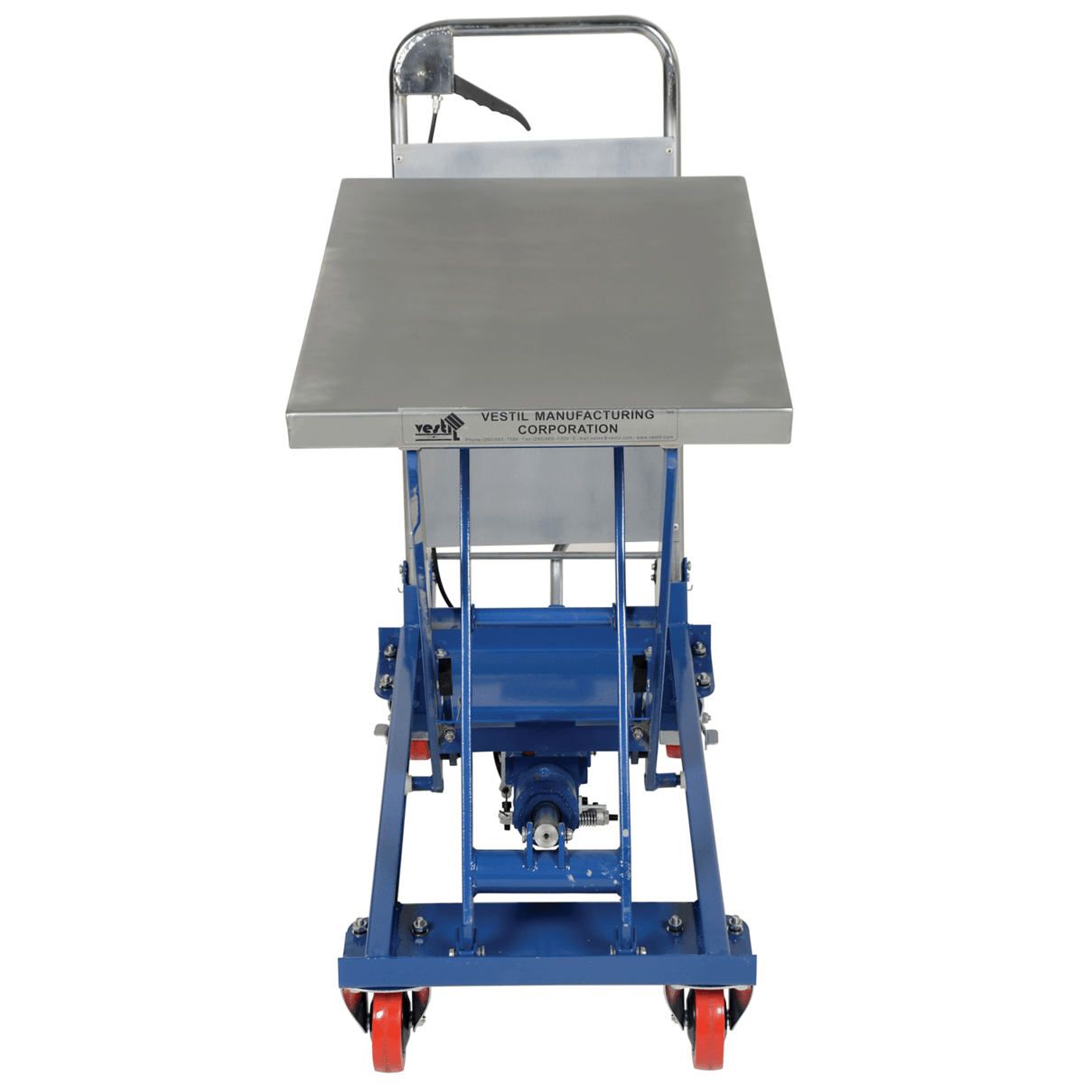 Vestil Steel Hydraulic Scissor Cart 27-1/2 In. x 17-1/2 In. 400 Lb. Capacity Blue CART-400