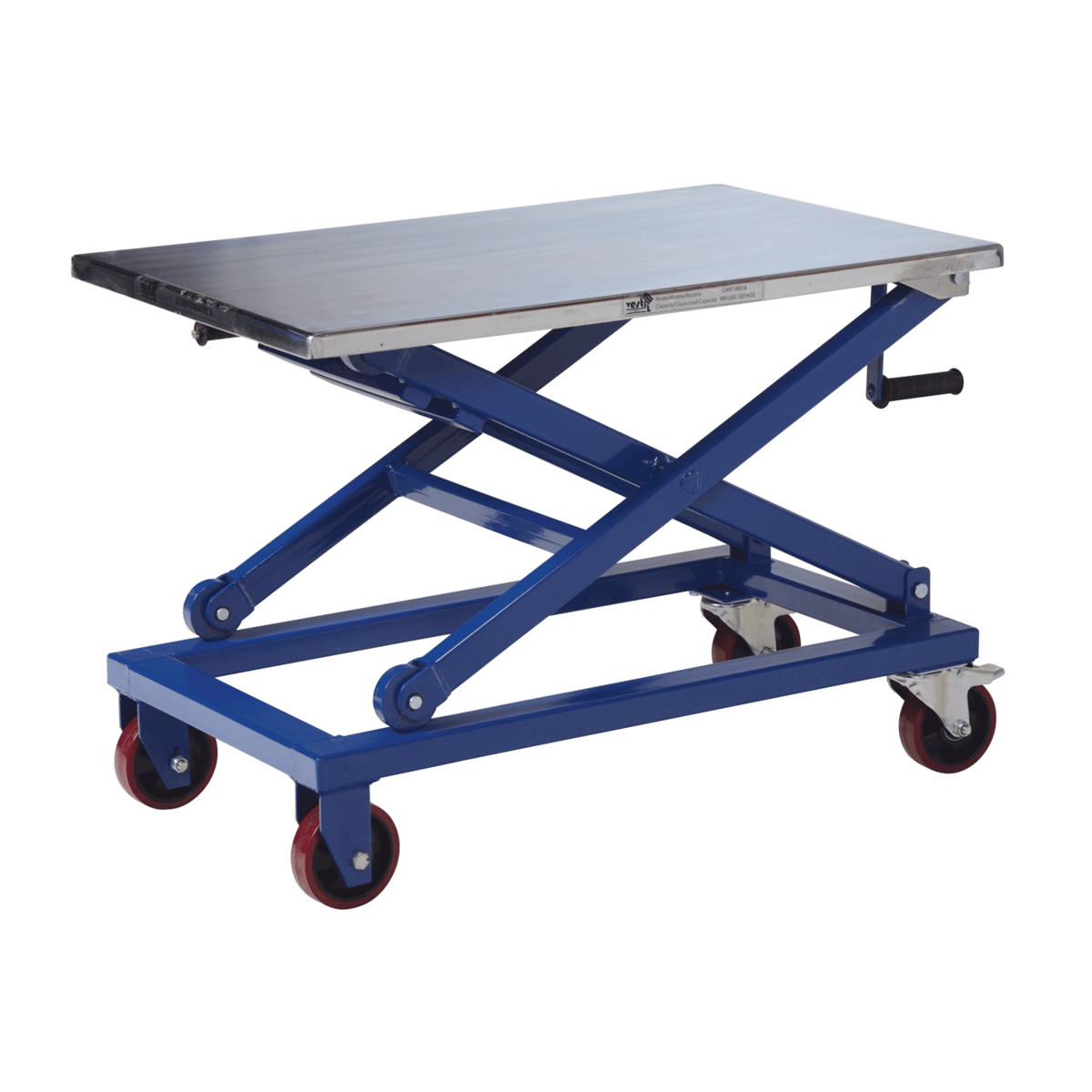 Vestil Steel Mechanical Scissor Cart 37 In. x 23-1/2 In. 660 Lb. Capacity Blue/Silver CART-660-M