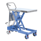 Vestil Steel Single Scissor Hydraulic Elevating Cart 32In.x18-3/4In. 750 Lb. Blue/Silver CART-750-TS