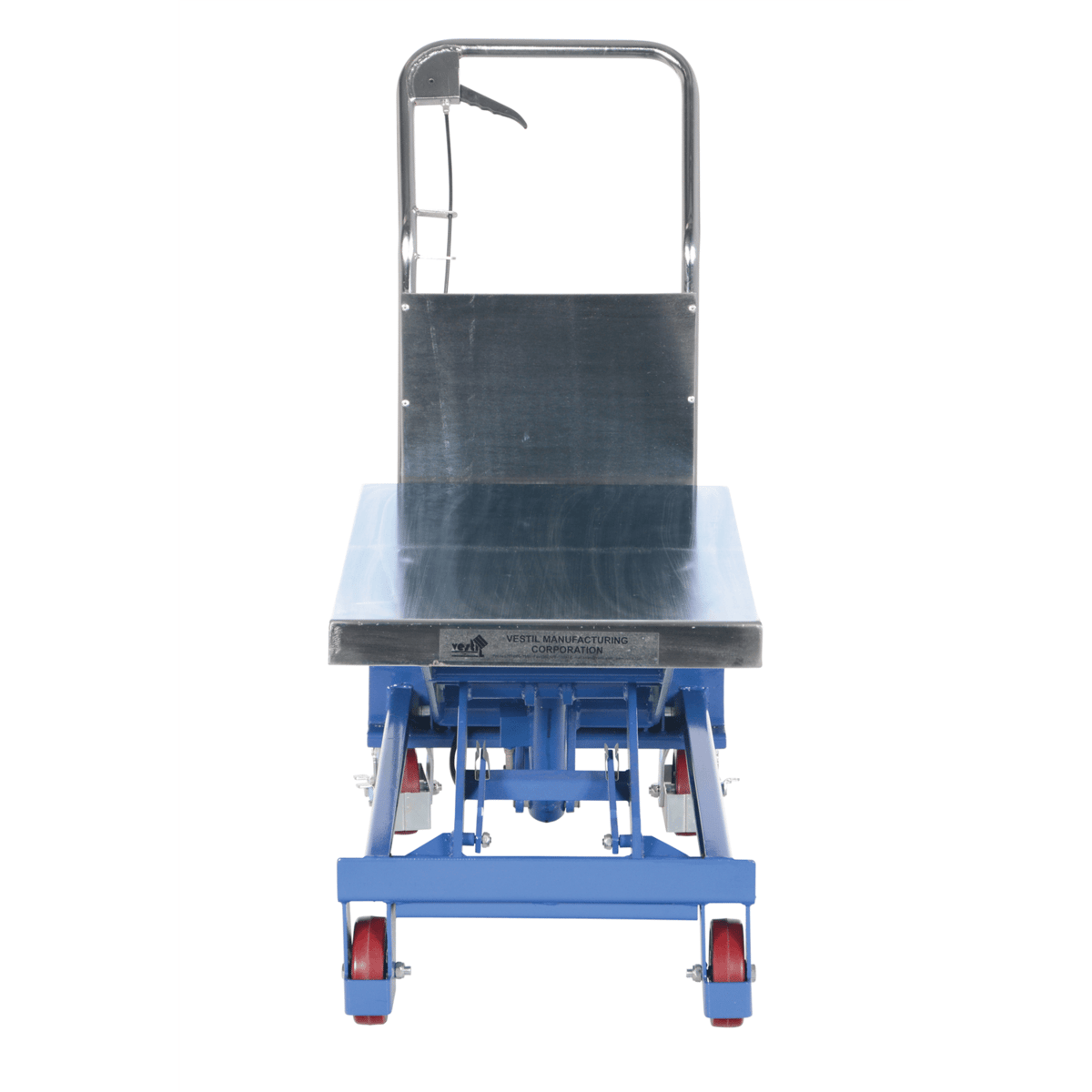 Vestil Steel Single Scissor Hydraulic Elevating Cart 32In.x18-3/4In. 750 Lb. Blue/Silver CART-750-TS