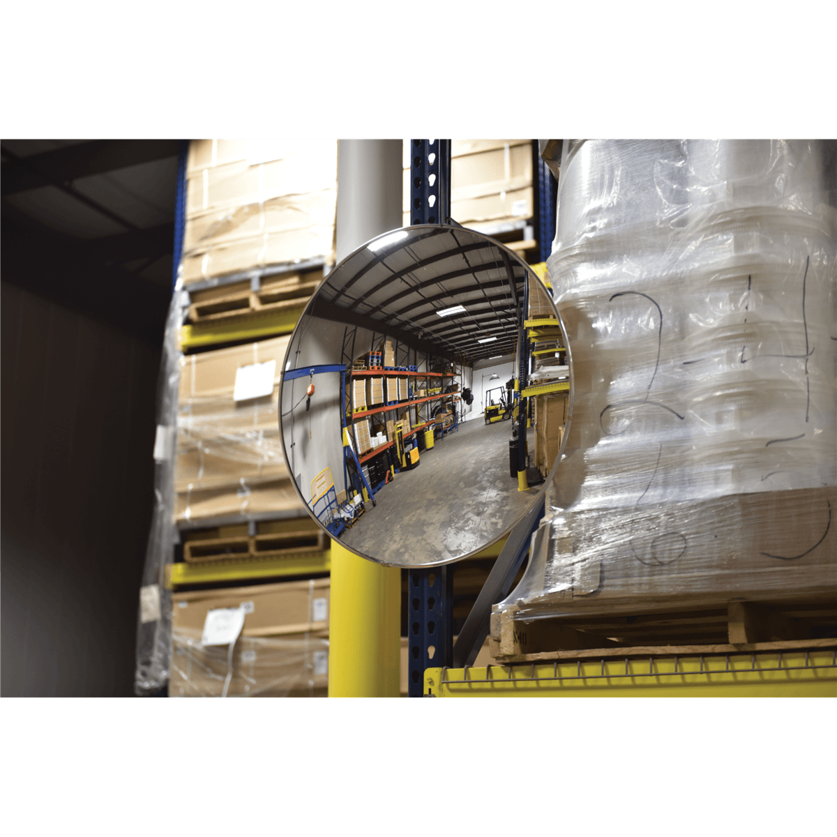 Vestil Acrylic Convex Indoor Mirror 30 In. Width Silver CNVX-30