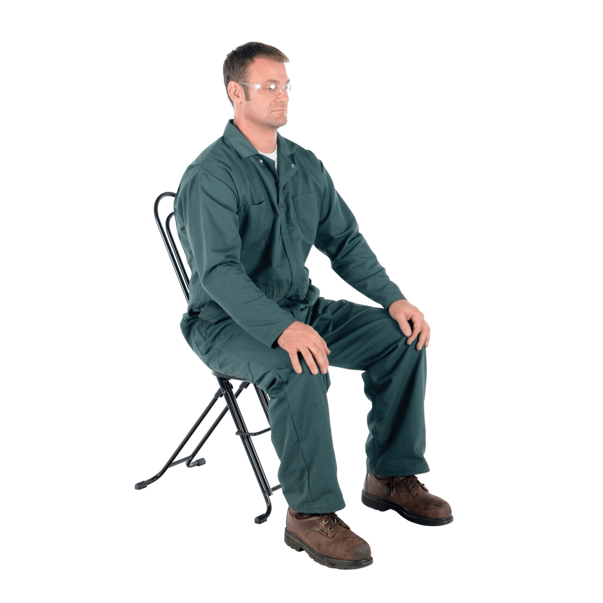 Vestil Steel Height Ergonomic Worker Chairs 18.5 In. to 35 In. 220 Lb. Capacity Black CPRO-800LP