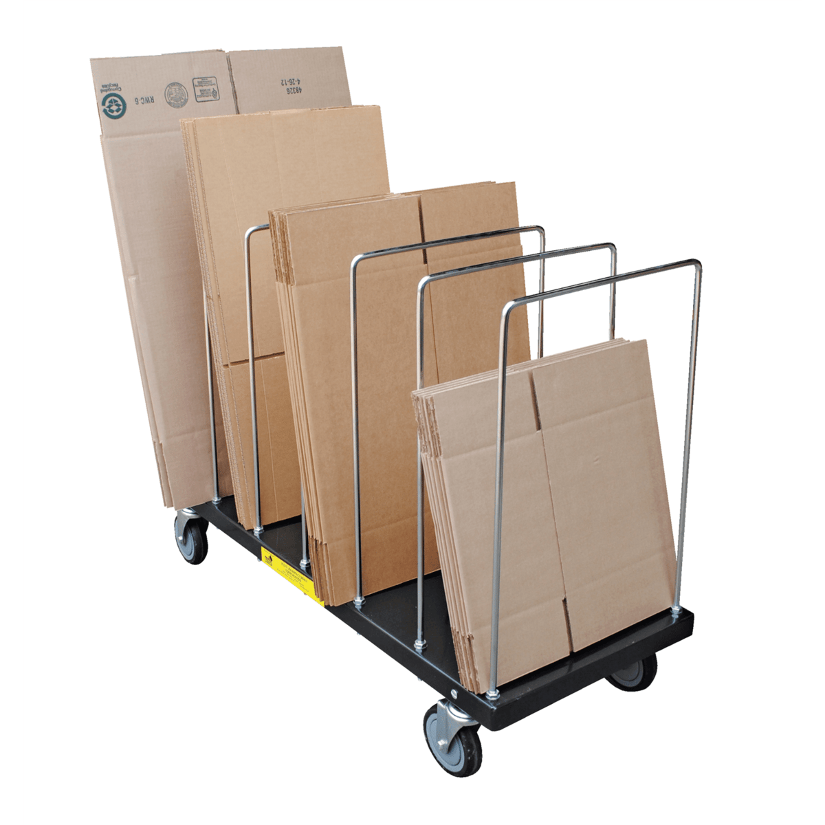 Vestil Steel Portable Carton Cart with Dividers 44 In. x 18 In. x 30 In. 400 Lb. Black CTPT-1844-CK