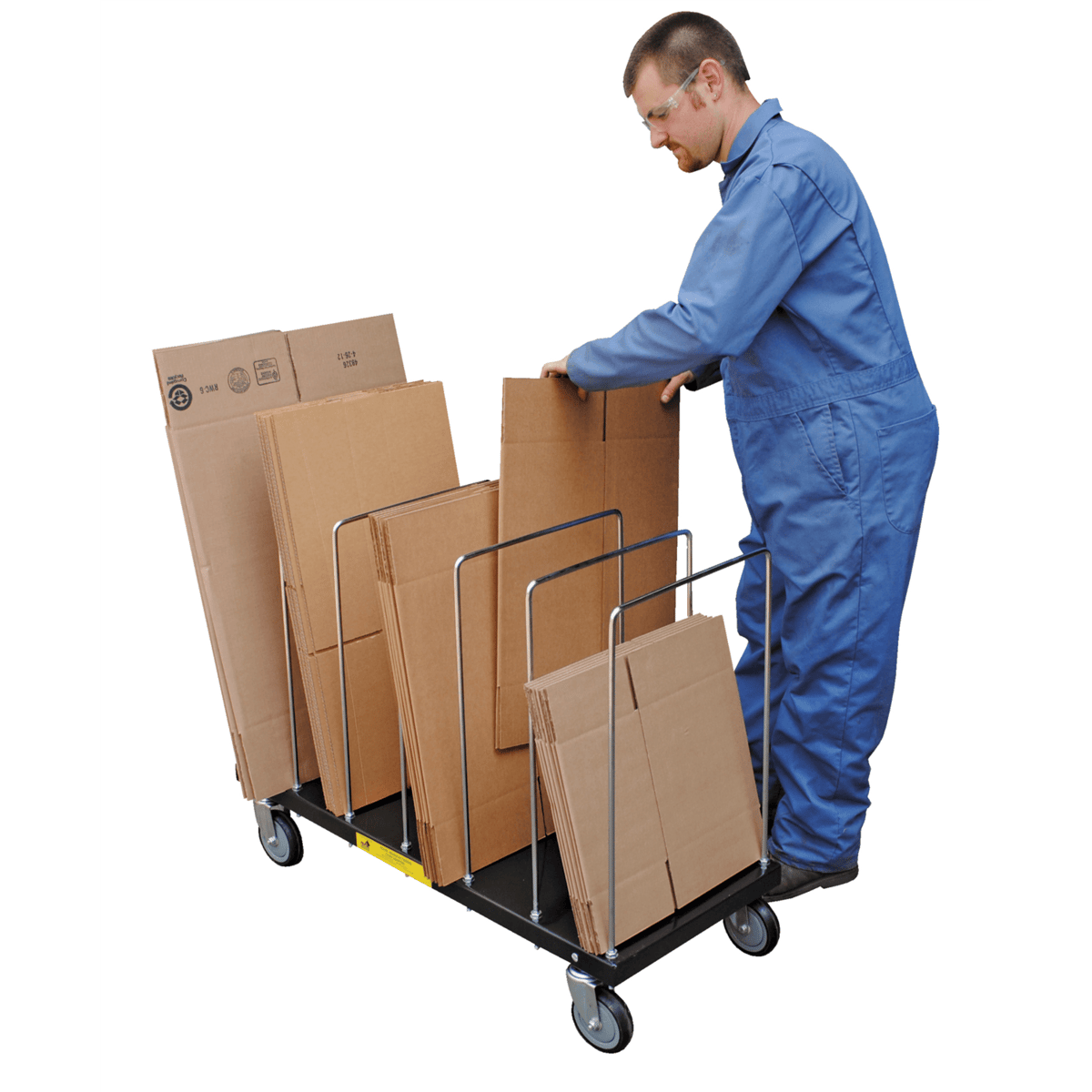 Vestil Steel Portable Carton Cart with Dividers 44 In. x 18 In. x 30 In. 400 Lb. Black CTPT-1844-CK