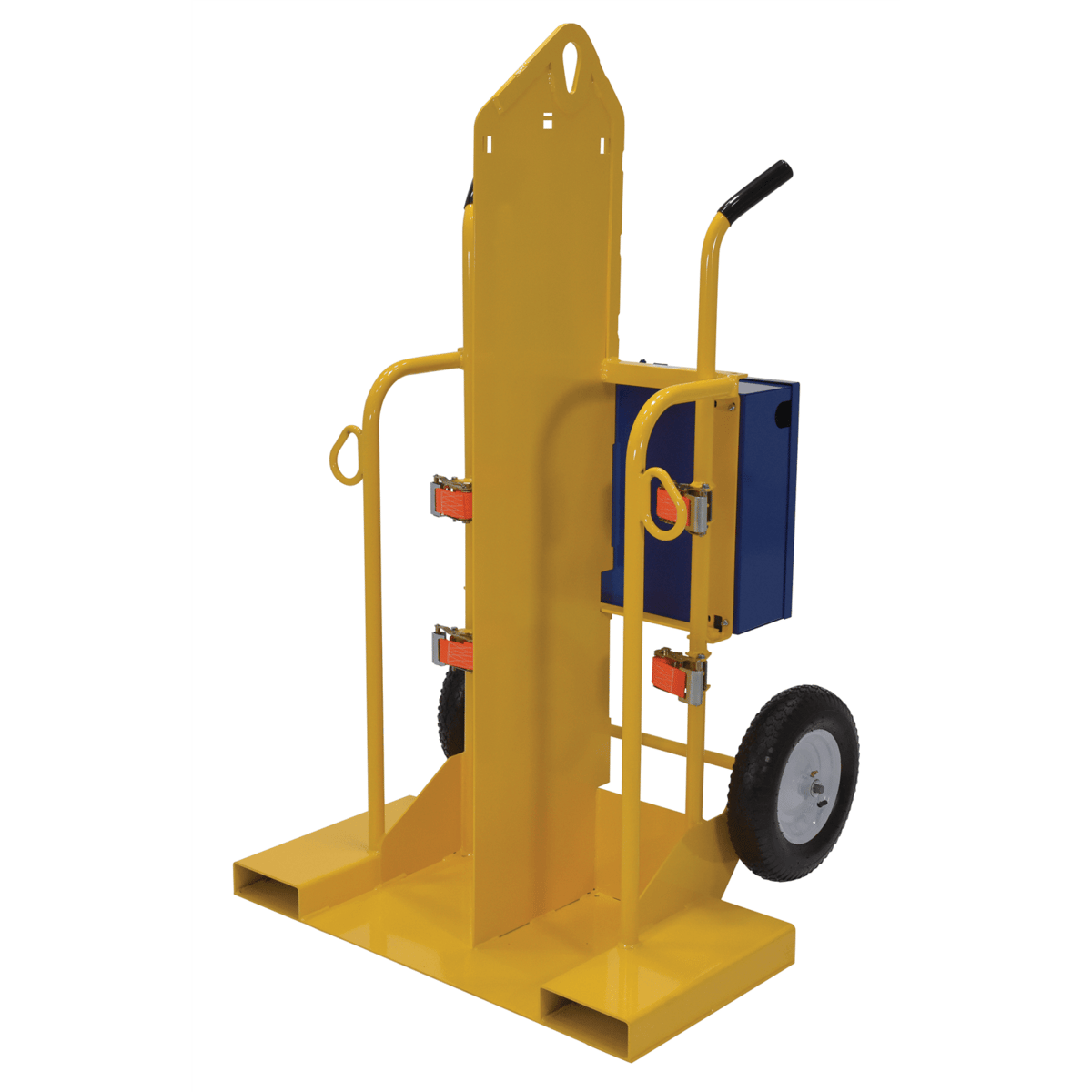 Vestil Steel Welding Cylinder Torch Cart 34-9/16 In.x40-1/4 In.x66-3/8 In. 500 lb. Yellow CYL-2