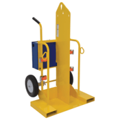 Vestil Steel Welding Cylinder TorchCart w/FoamFilledWheels 34-3/8Inx40-1/4Inx66-3/8In 500Lb CYL-2-FF