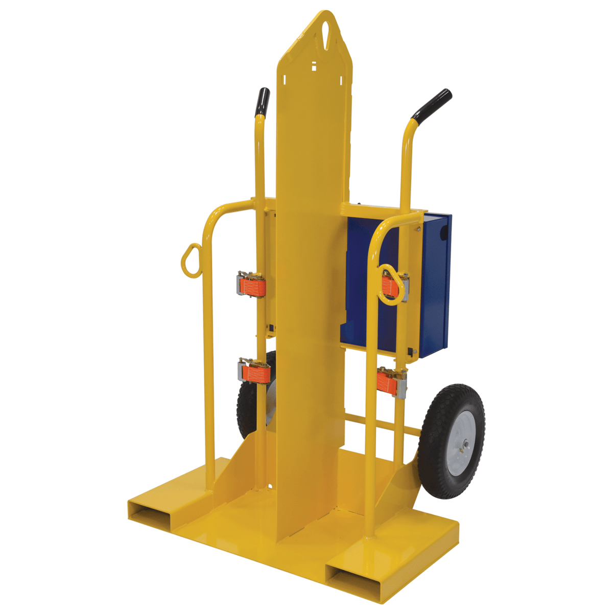 Vestil Steel Welding Cylinder TorchCart w/FoamFilledWheels 34-3/8Inx40-1/4Inx66-3/8In 500Lb CYL-2-FF