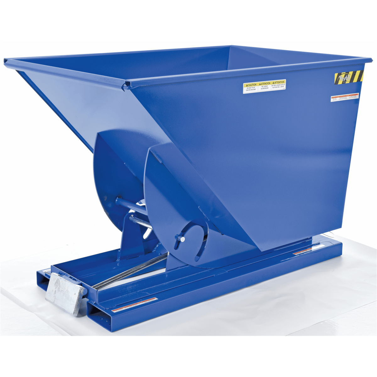 Vestil Steel Heavy Duty Self Dumping Hopper 1 Cubic Yard 6000 Lb. Capacity Blue D-100-HD