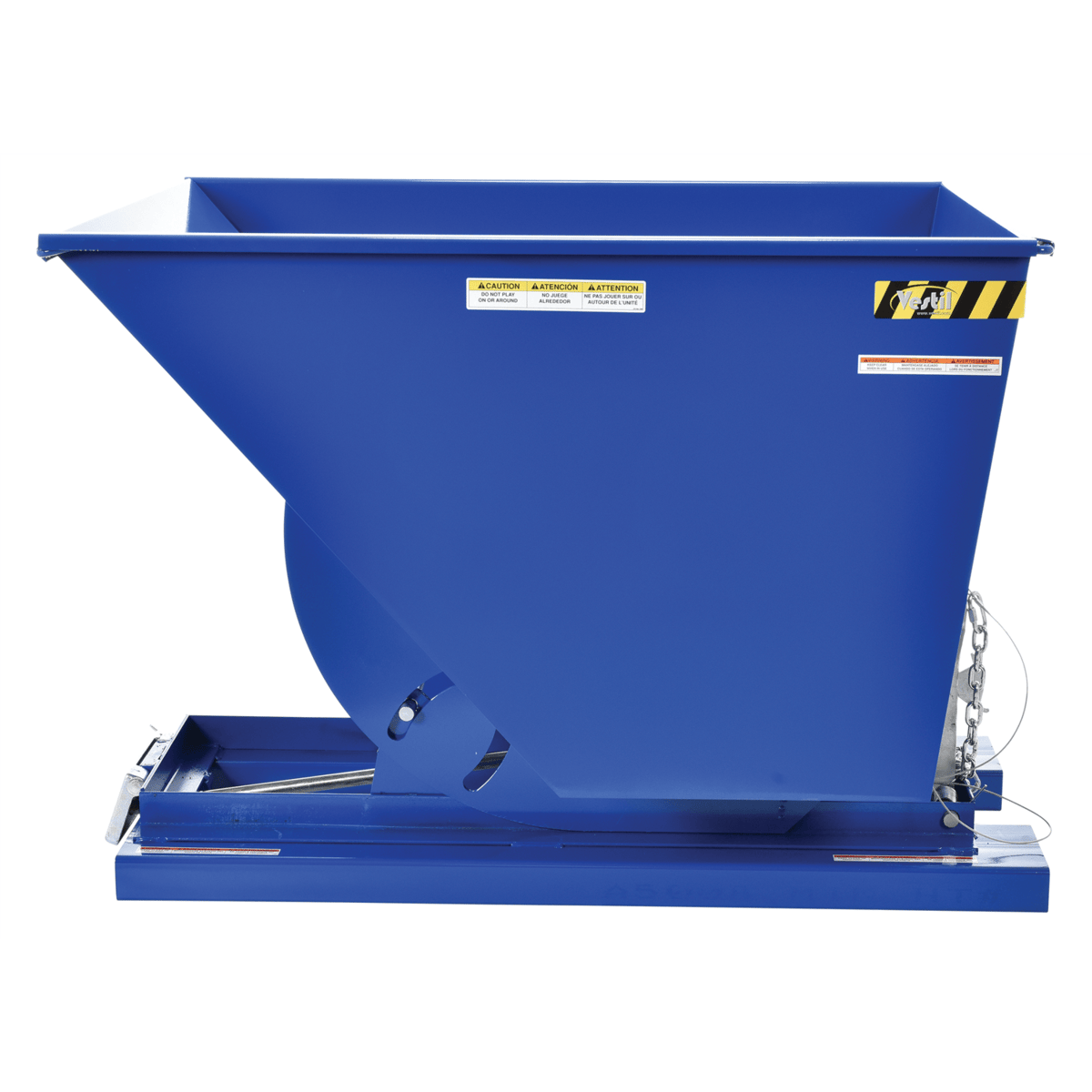 Vestil Steel Heavy Duty Self Dumping Hopper 1 Cubic Yard 6000 Lb. Capacity Blue D-100-HD