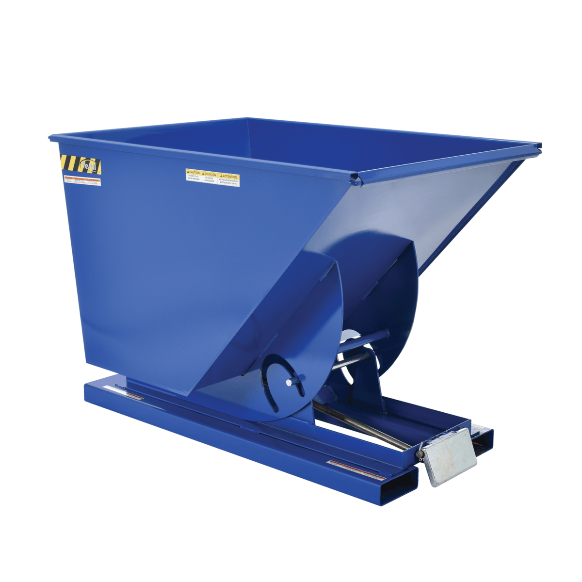 Vestil Steel Light Duty Self Dumping Hopper 1 Cubic Yard 2000 Lb. Capacity Blue D-100-LD
