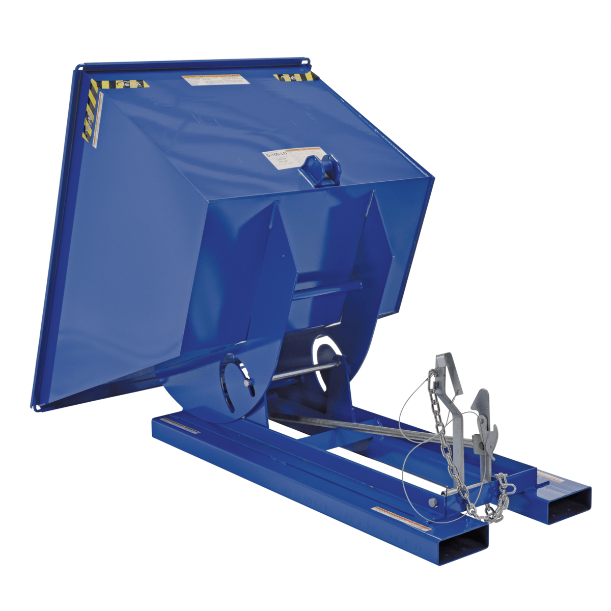 Vestil Steel Light Duty Self Dumping Hopper 1 Cubic Yard 2000 Lb. Capacity Blue D-100-LD