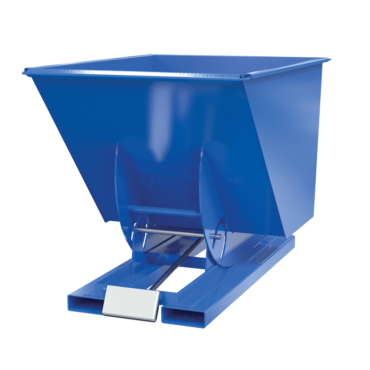 Vestil Steel Medium Duty Self Dumping Hopper 1 Cubic Yard 4000 Lb. Capacity Blue D-100-MD