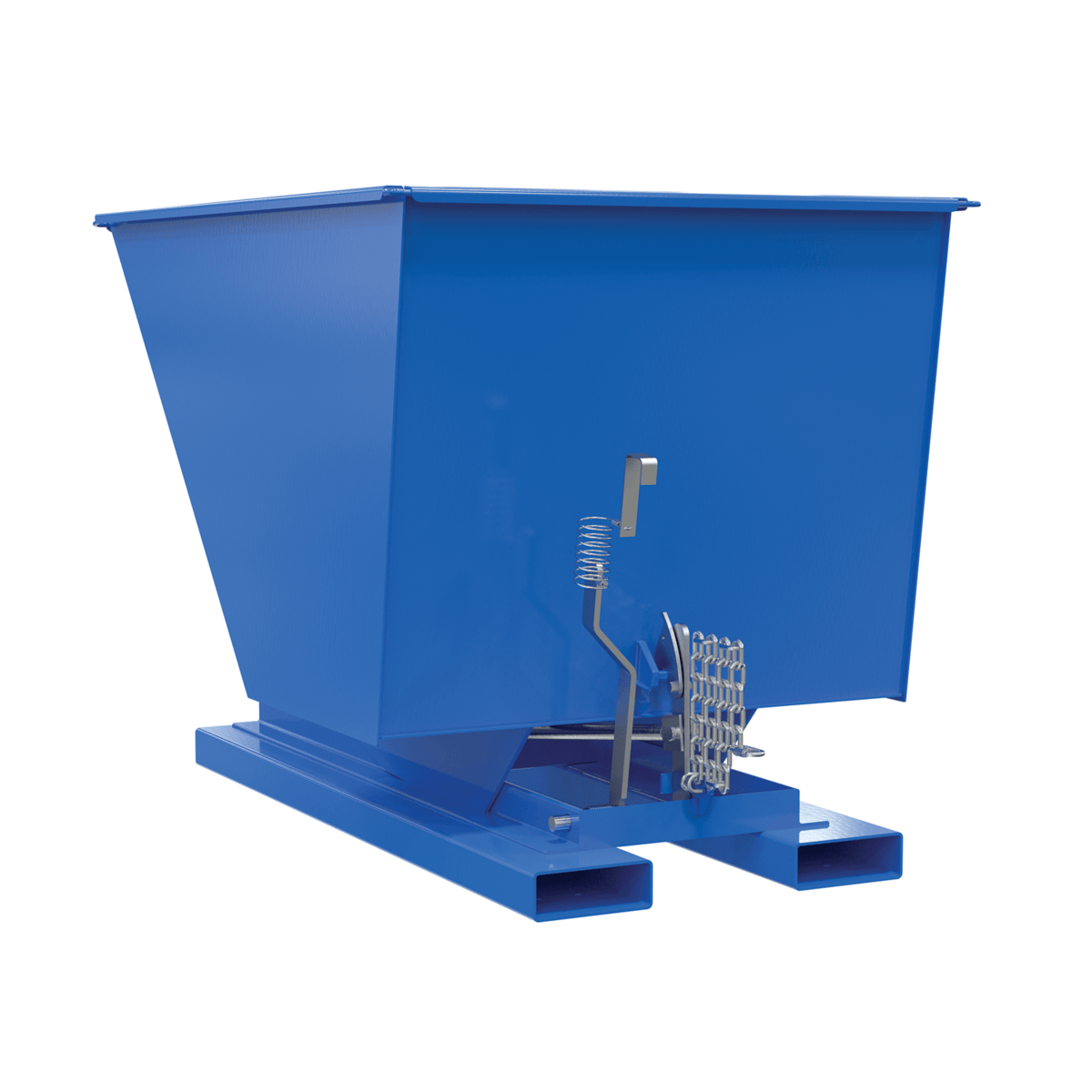 Vestil Steel Medium Duty Self Dumping Hopper 1 Cubic Yard 4000 Lb. Capacity Blue D-100-MD