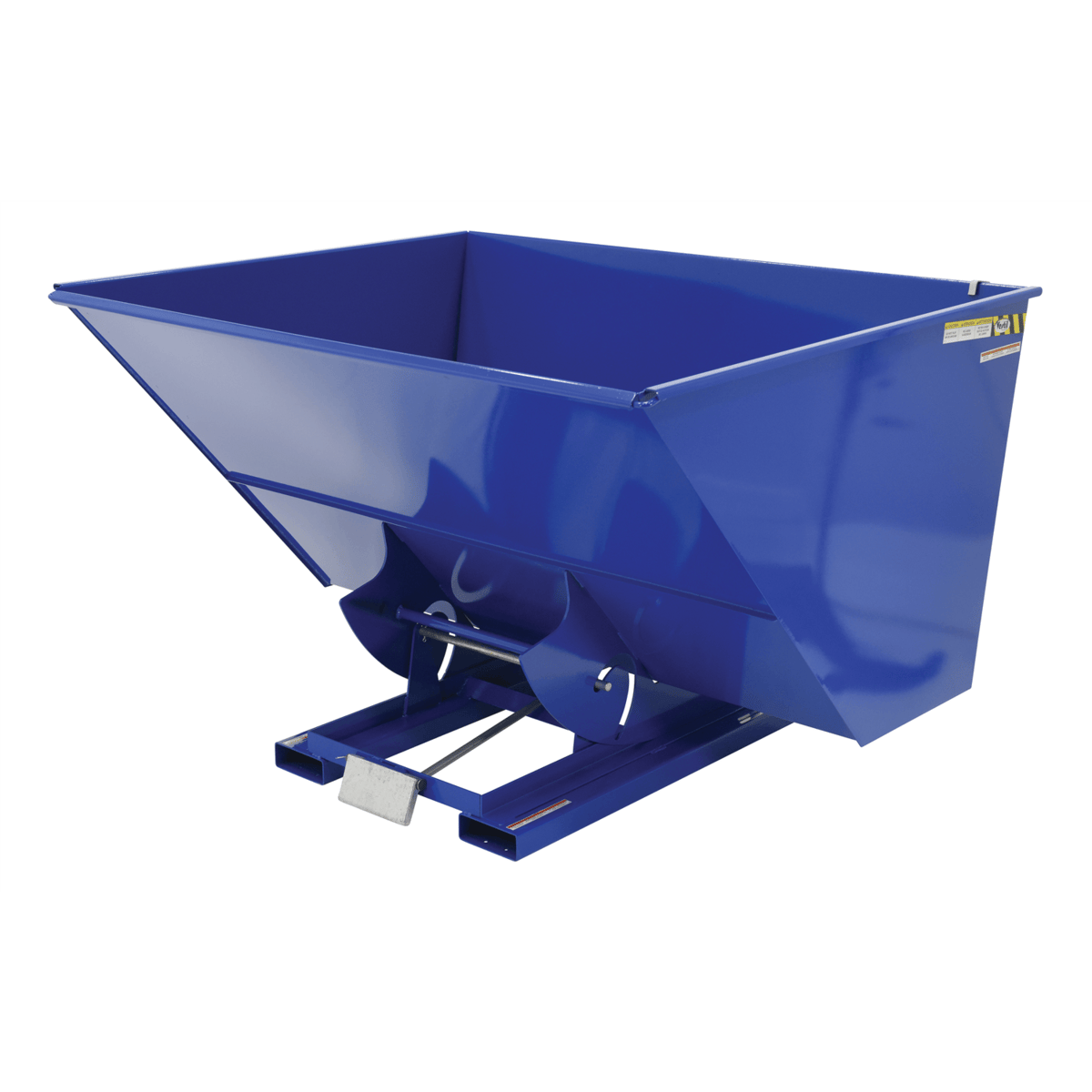 Vestil Steel Medium Duty Self Dumping Hopper 3 Cubic Yard 4000 Lb. Capacity Blue D-300-MD